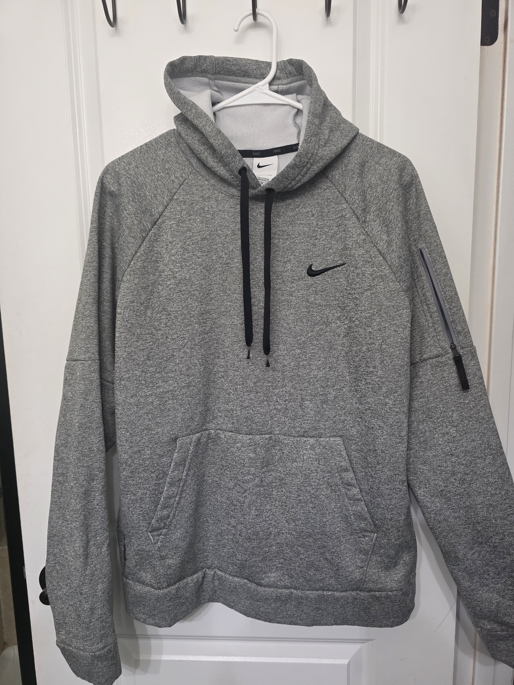 Nike Gray Heather Pullover Hoodie with Black Accents